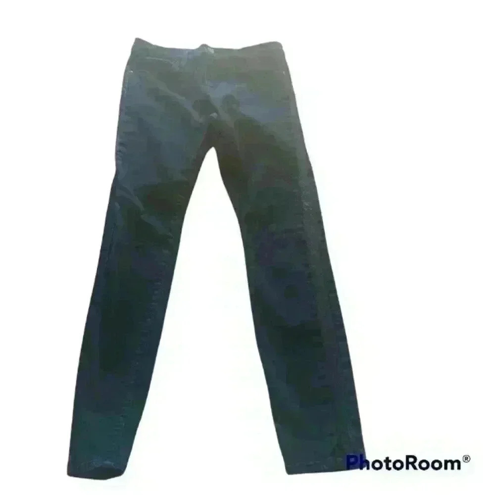 Frame Womens Black Denim Faux Leather Pants 28